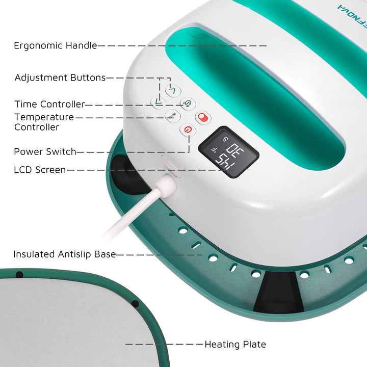 Heat Press Machine for T-Shirts, Portable 9x9 Iron-on Press for HTV Vinyl and Heat Transfer Sublimation for Tote Bags, Hat, DIY Projects