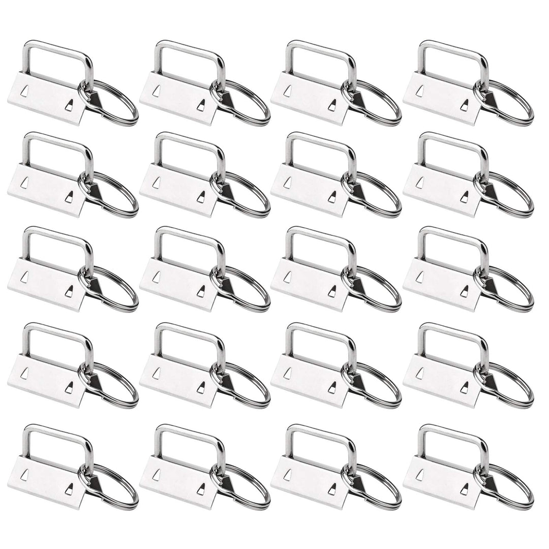 HRLORKC 50 Sets Key Fob Hardware Key Fob Keychain Wristlet with Split Ring 1 Inch