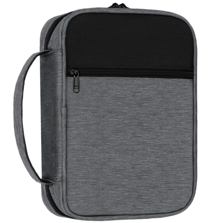 Bible Cover, Standard Size Polyester Bible Case with Internal Compartments and Zippers, Bible Cover Case for Women (Gray)
