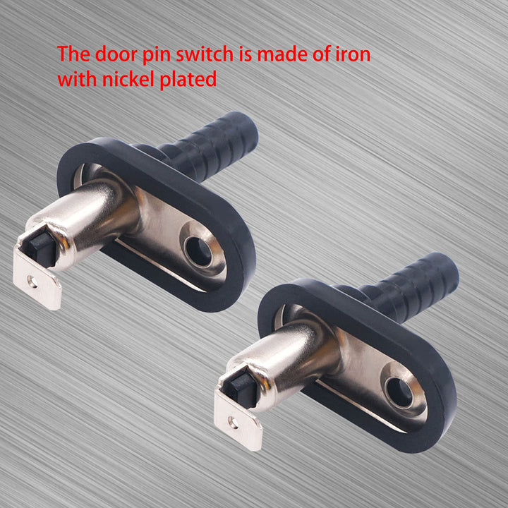 4Pcs 12V Mount Pin Switch Momentary Nickel Plated Universal Door Jamb Flange Light Hood Mount Switch with Rubber Boot for Car Boat K-025-L