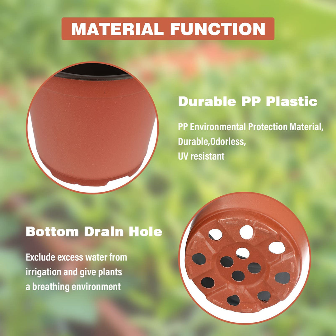 KINGLAKE 50 Pcs 6 Plastic Plants Nursery Seedlings Pot/
