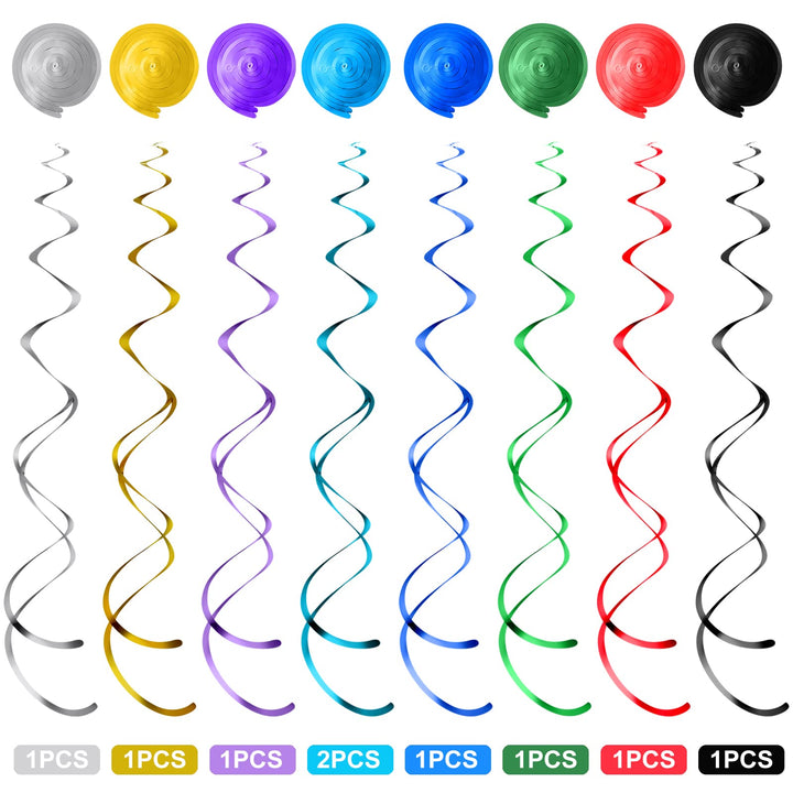 51 Pieces Video Game Hanging Swirl Decorations Supplies, Video Game Birthday Decorations Game Party Theme Decorations Foil Ceiling Streamers for Gamer Video Game Birthday Party Supplies(Blue)