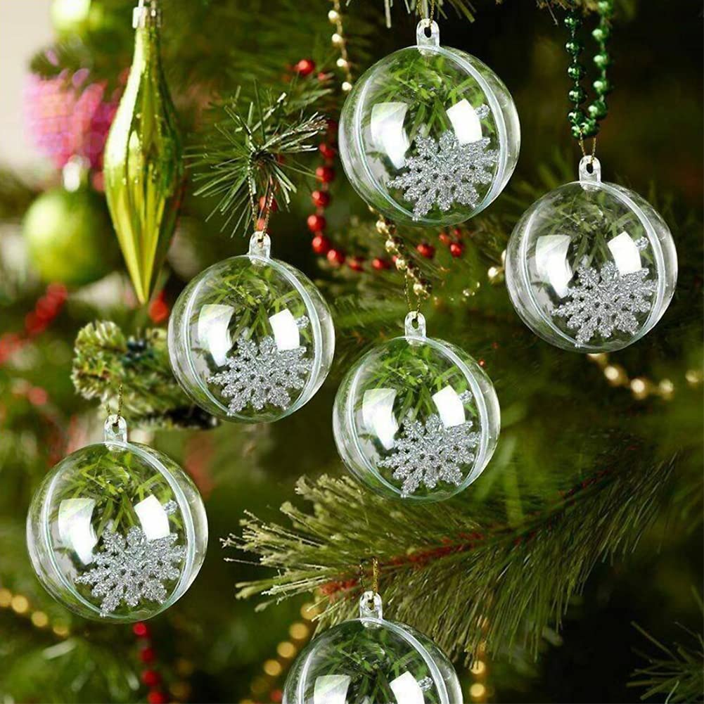 Rely2016 15PCS Transparent Plastic Fill-able Ball Ornam