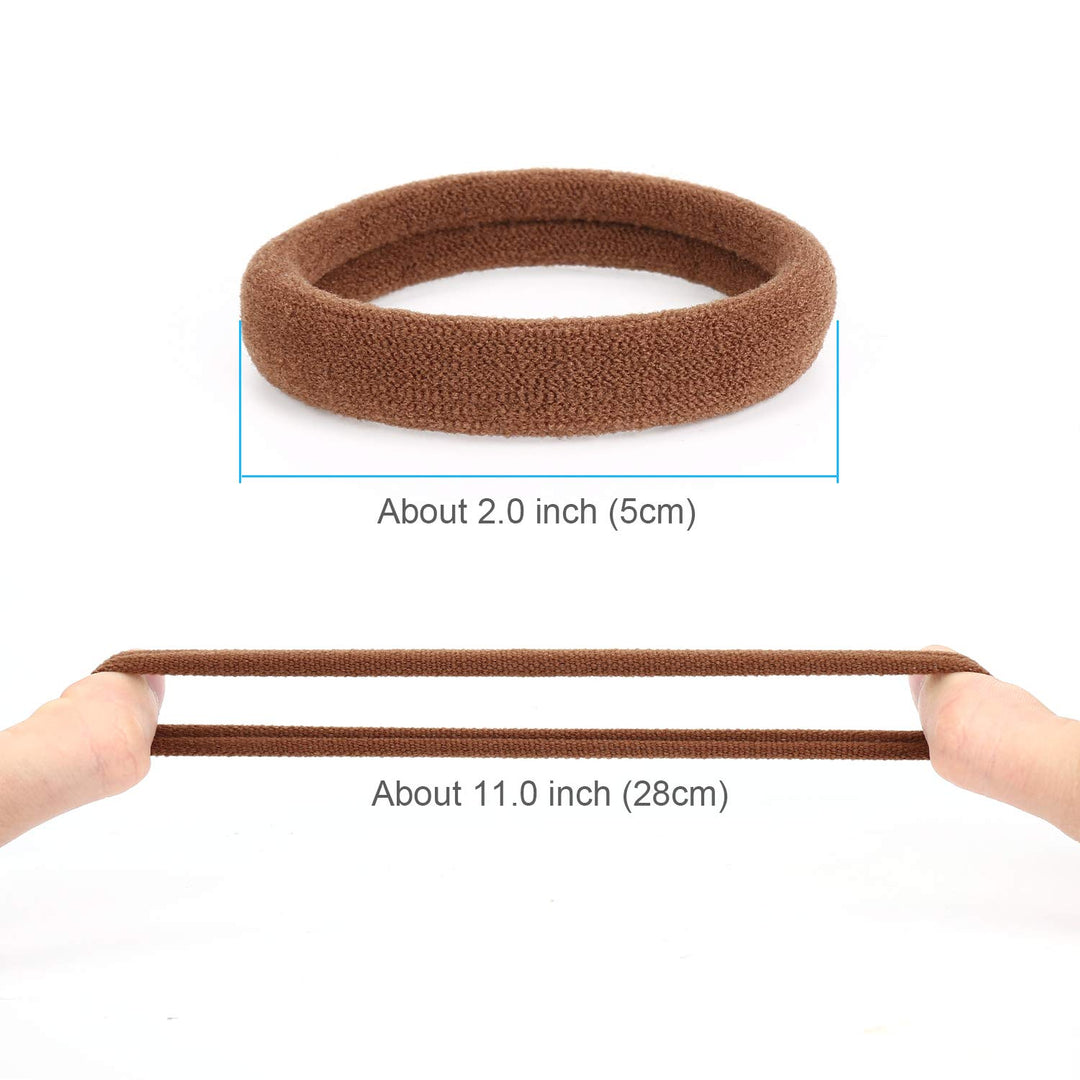 50PCS Hair Ties for Women, Cotton Seamless Hair Bands, Elastic Ponytail Holders, No Damage for Thick Hair, 2 Inch in Diameter, 6 Colors