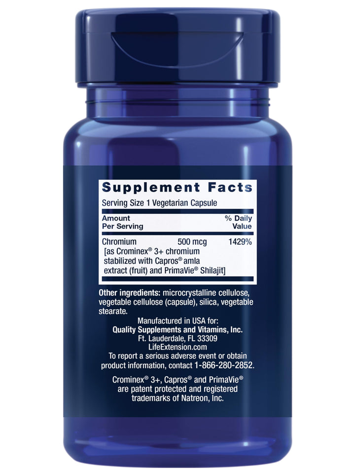 Optimized Chromium with Crominex 3+ 500 mcg, Metabolism Health, Healthy Balance, Vegetarian, Gluten Free, Non-GMO, 500 mcg, 60 Vegetarian Capsules