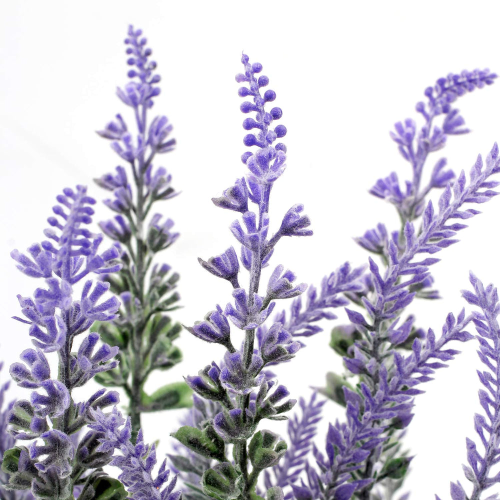 Lavender Flowers Artificial Lavender Decor Fake Lavender Plant in Cement Pot Faux Plants in Pots for Rustic Home Bathroom Table Centerpieces Wedding Decor Potted Lavender Flower Purple Decor