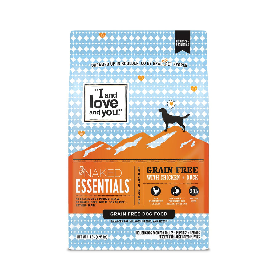 I and love and you Naked Essentials Dry Dog Food - Chicken + Duck - High Protein, Real Meat, No Fillers, Prebiotics + Probiotics, 11lb Bag