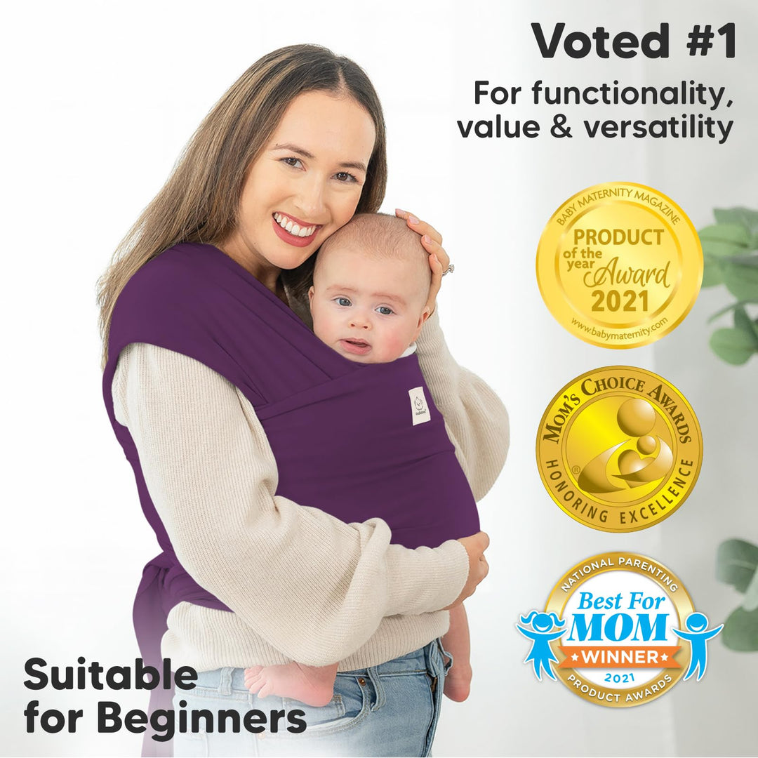 Baby Wrap Carrier - All in 1 Stretchy Baby Sling - Baby Carrier Sling - Baby Carrier Wraps - Baby Carriers for Newborn, Infant - Baby Holder Straps - Baby Slings - Baby Sling Wrap (Royal Purple)