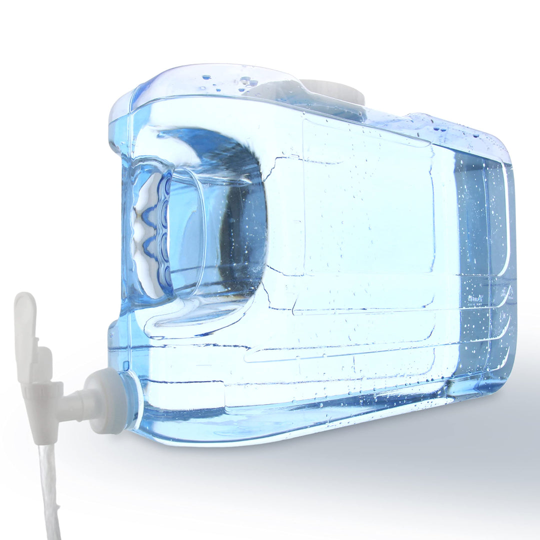 Oasis Drink Dispenser for Fridge, 2.5 Gallon - Plastic Beverage Dispenser with Spigot for Easy Dispensing - BPA Free Clear Plastic - Convenient Handle, Easy-Pour Spout