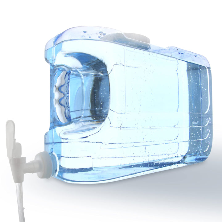 Oasis Drink Dispenser for Fridge, 2.5 Gallon - Plastic Beverage Dispenser with Spigot for Easy Dispensing - BPA Free Clear Plastic - Convenient Handle, Easy-Pour Spout
