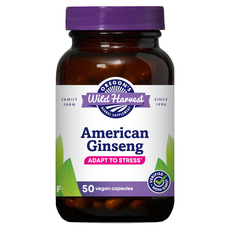 Non-GMO American Ginseng Capsules, 50 Count