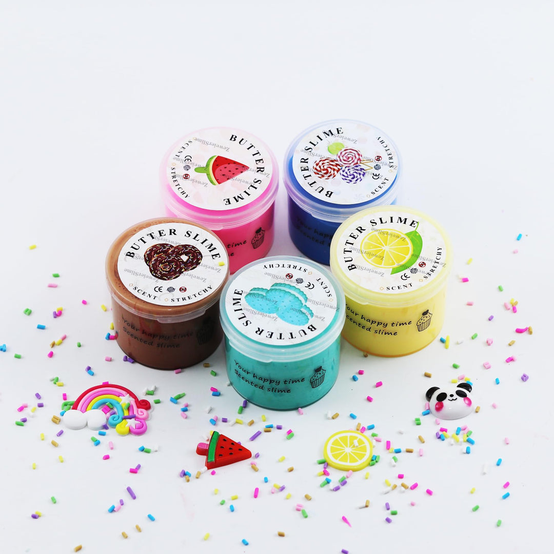 5 Pack Butter Slime Kit,Birthday Gifts For Kids,Party Favor For Girls &amp; Boys,Non Sticky,Super Soft Sludge Toy.