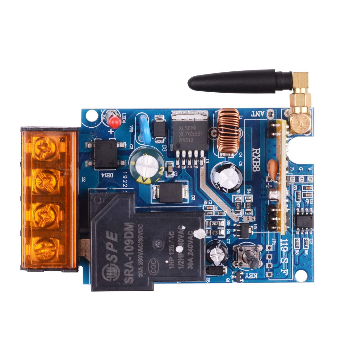 Wireless Remote Control Switch DC12V 24V 36V 48V Remote Relay, 1CH 30A 433Mhz Remote Transmitter with Receiver for Water Pump, Lights, Security Systems Garage Door etc