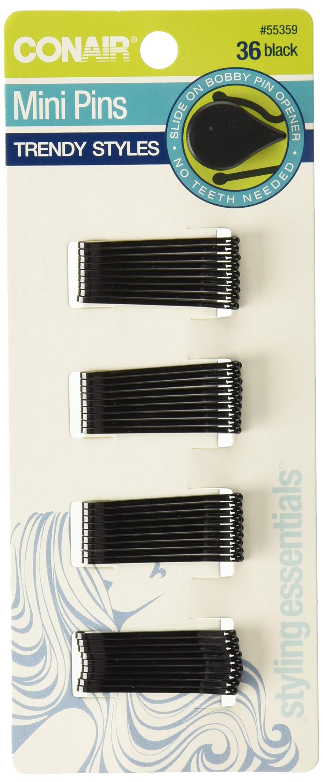 Styling Essentials Mini Pins, Black 36 ea