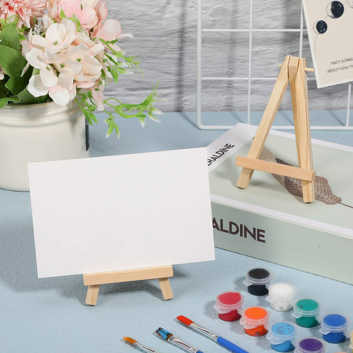Yalikop 40 Pack 5 Inch Mini Wood Easel Stand Mini Wood 