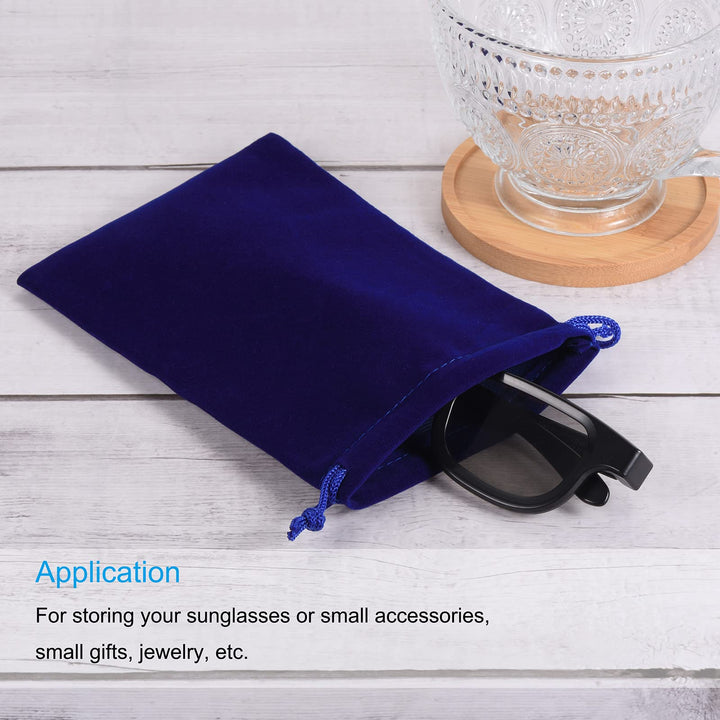 PATIKIL 17x8cm Drawstring Gift Bags, 3Pcs Soft Flannel Cloth Storage Pouch for Jewelry Glasses Wedding, Brown Dark Blue Grey