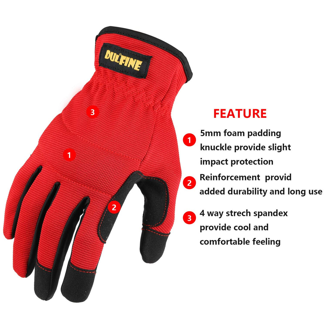 DULFINE High Performance Work Gloves For Men(3 Pairs Pa