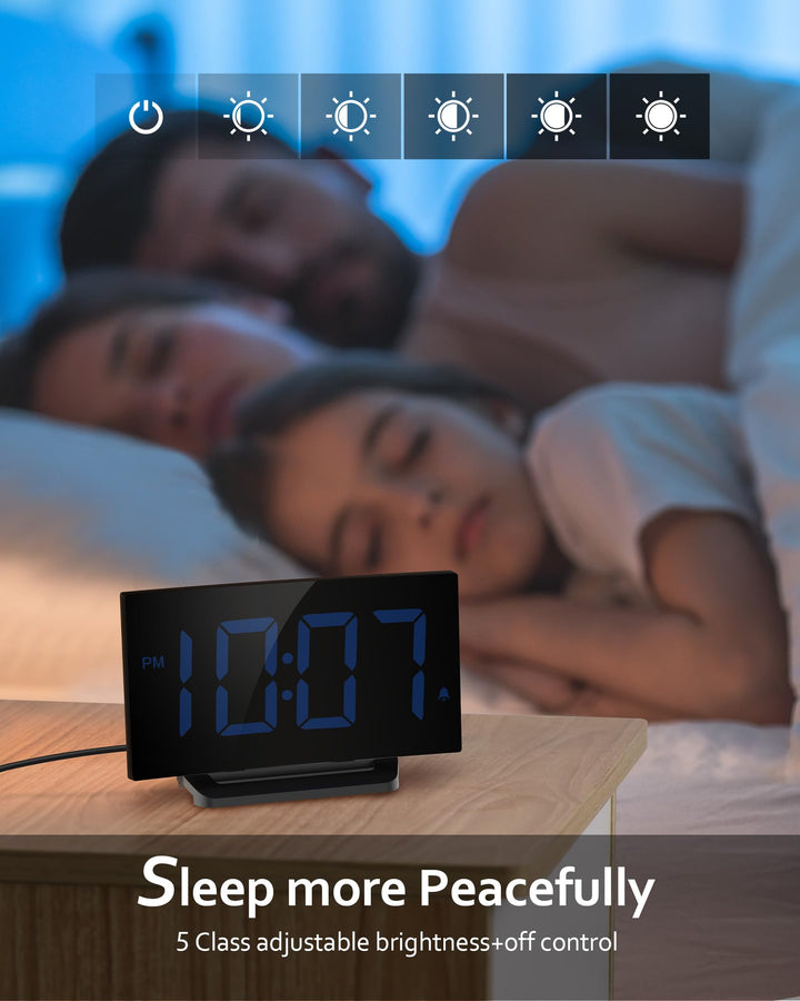 GOLOZA Digital Alarm Clock for Bedrooms, Digital Clock 