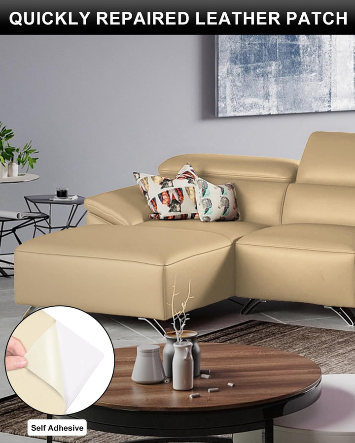 Leather Repair Tape, Self-Adhesive Genuine Leather Patch Set for Sofas, Couches, Furniture, Drivers Seat, Jackets - 4×60Inch