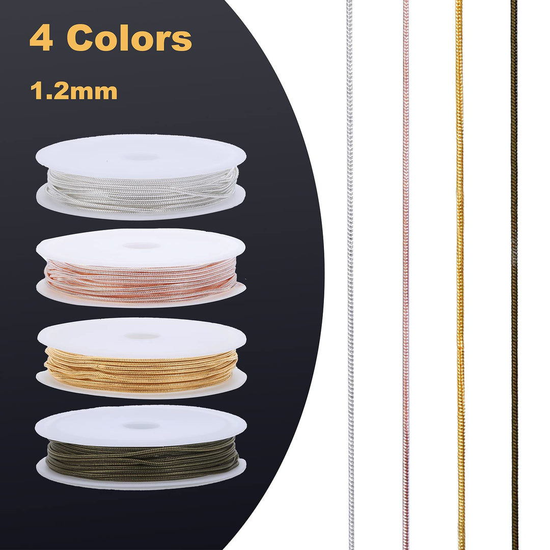 40 Feet Snake Chains Roll, 1.2 mm Jewelry Necklace Chain with Jump Rings, Connectors and Lobster Clasps, Chains for Jewelry Making Necklace Chains for Jewelry Making