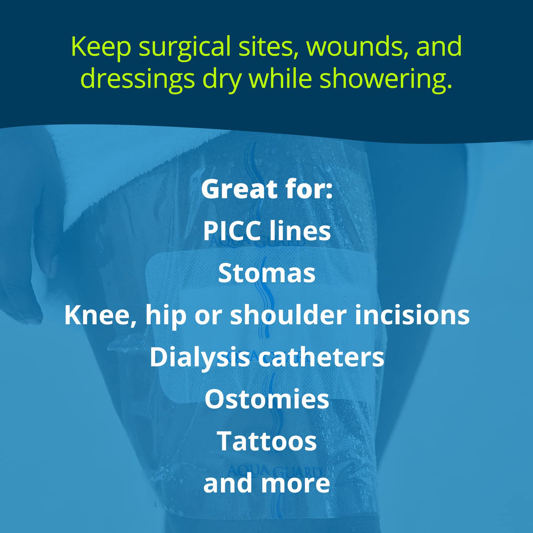 TIDI AquaGuard Sheet – 10” x 12” – Shower Protection Sheet – Self-Adhesive Moisture Barrier – Made Without Latex – Wound Cover For Showering – 7 Sheets Per Package – Home Medical Supplies (50011-PKG)