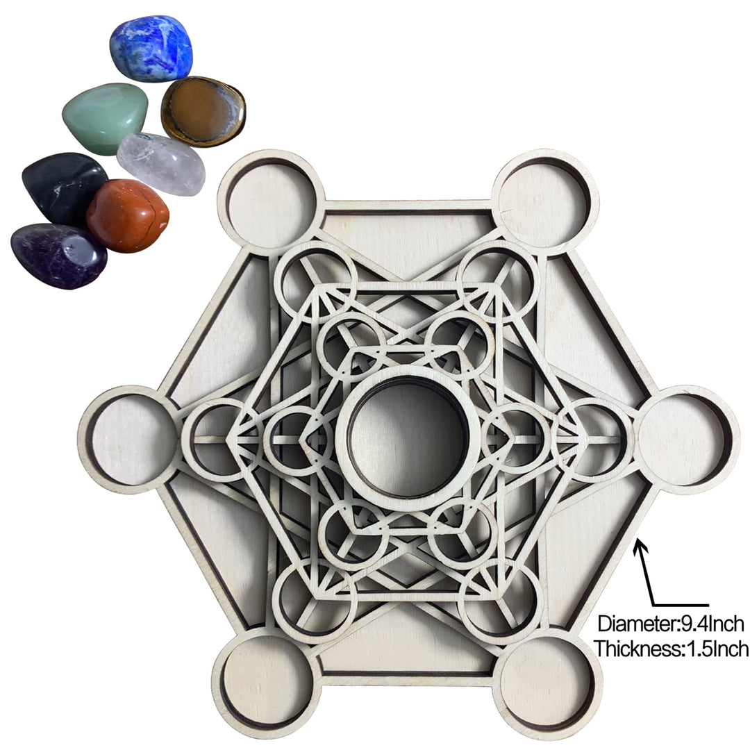 Metatron Crystal Grid Wooden Art 3D Metatron&#39;s 