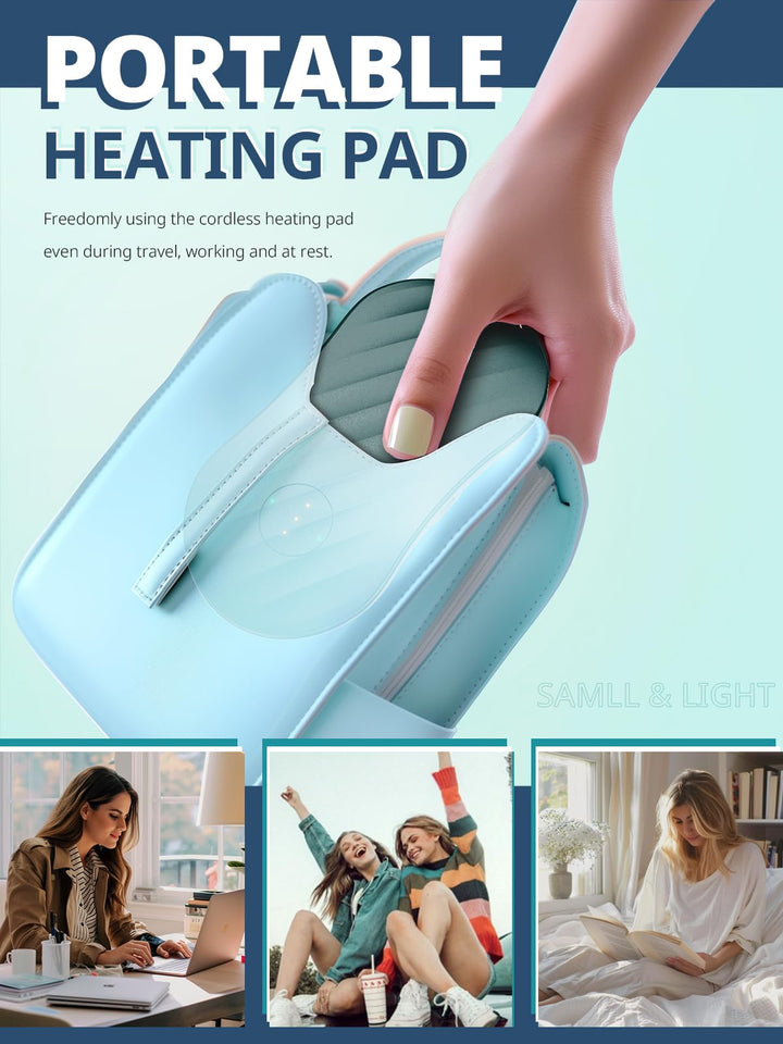 Heating Pad for Period Cramps, Portable Cordless Heating Pad for Menstrual Pain Relief Electric Heat Belt, FSA HSA Eligible, Constant Working, Gifts for Women Girl, Pink