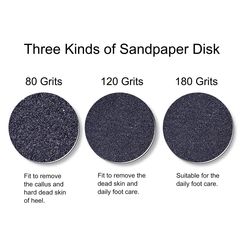 100pcs Foot File Sandpaper Disc with 1 Metal Shaft Replaceable Sanding Pads for Electric Foot Rasp Files Callus Cuticle Hard Dead Skin Removal Pedicure Tools,HJ-NF037 (180 Grit)