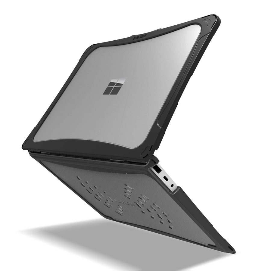 iBenzer Hexpact Case for Microsoft Surface Laptop Go 3/2/1 12.4 2023-2020 (2013&1943), Heavy Duty Case for 12.4 Surface Laptop Go 3/2/1, Protective Cover+Screen Lock for K-12 Students, Black, MS-LG