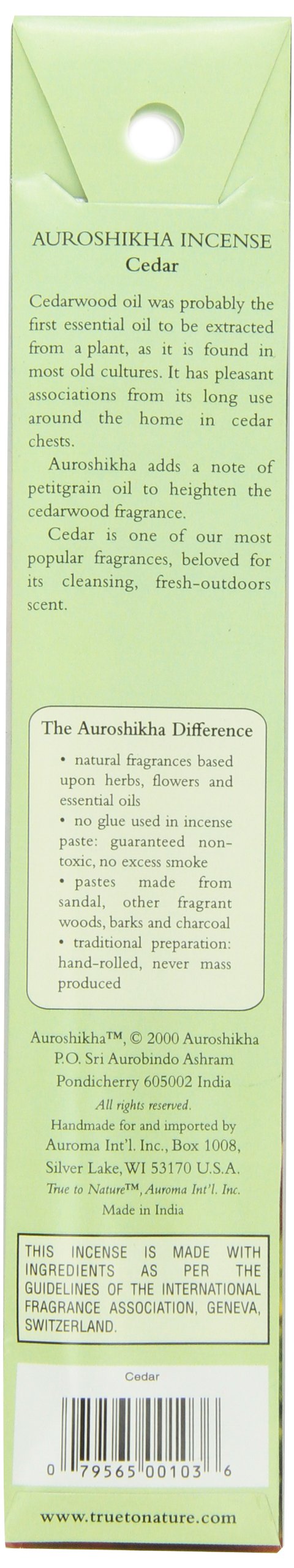 Auroshikha Incense, Cedar, 10 Gram