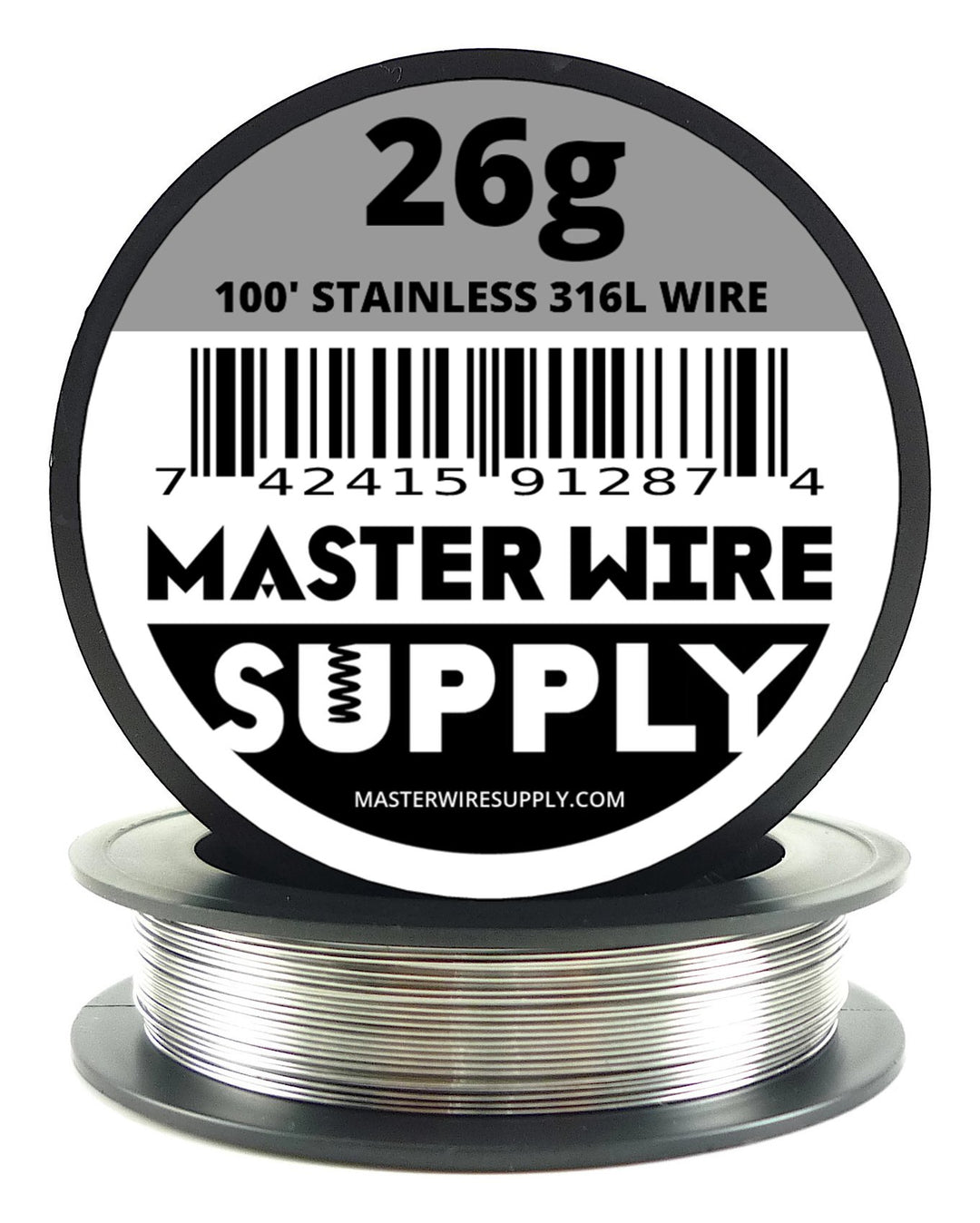 Stainless Steel 316L - 100&#39; - 26 Gauge Wire - 100ft - 0.4mm - 0.016in - Made in USA -