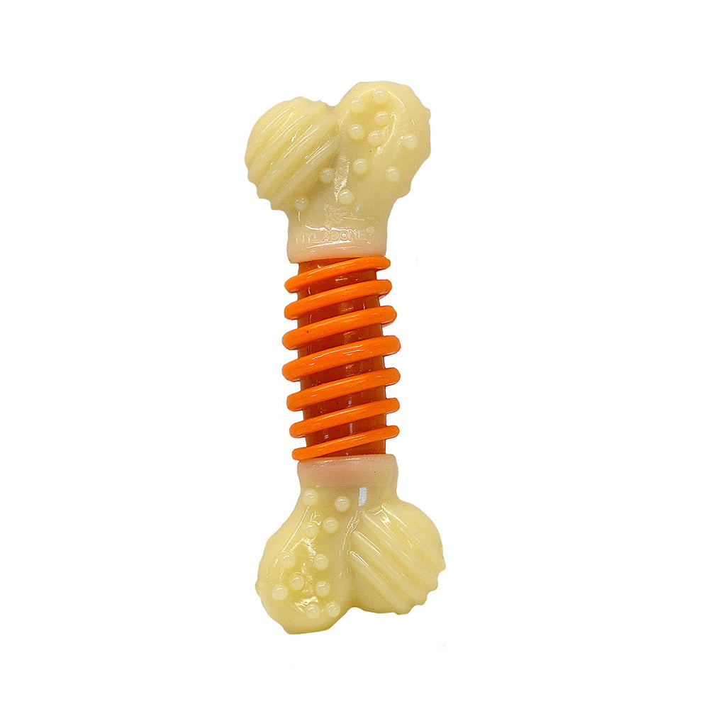 PRO Action Dental Bone Power Chew Toy for Dogs, Dog Toys for Aggressive Chewers, Bacon Flavor, Medium - Up to 35 lbs, 1 Count