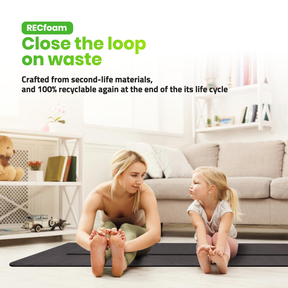 Gogokiwi Large Yoga Mat (6'x4') Extra Wide 1/4 Inch Thick Workout Mat for Home, Non Slip Fitness & Exercise Mat for Home Gym, Yoga, Pilates, Stretching, and Floor (Just Black)