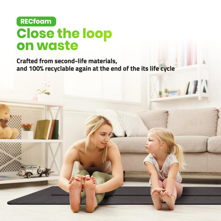 Gogokiwi Large Yoga Mat (6&#39;x4&#39;) Extra Wide 1/4 Inch Thick Workout Mat for Home, Non Slip Fitness &amp; Exercise Mat for Home Gym, Yoga, Pilates, Stretching, and Floor (Just Black)