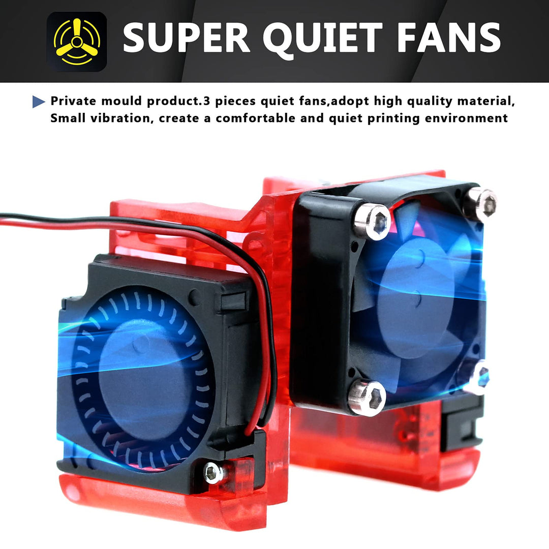 Haldis 3D Printer Cooling Fans Set, Upgrade 3Pcs 3010 Fans Premium Quiet 30x30x10mm Fan for E3D V6 Hotend (Red 12V)