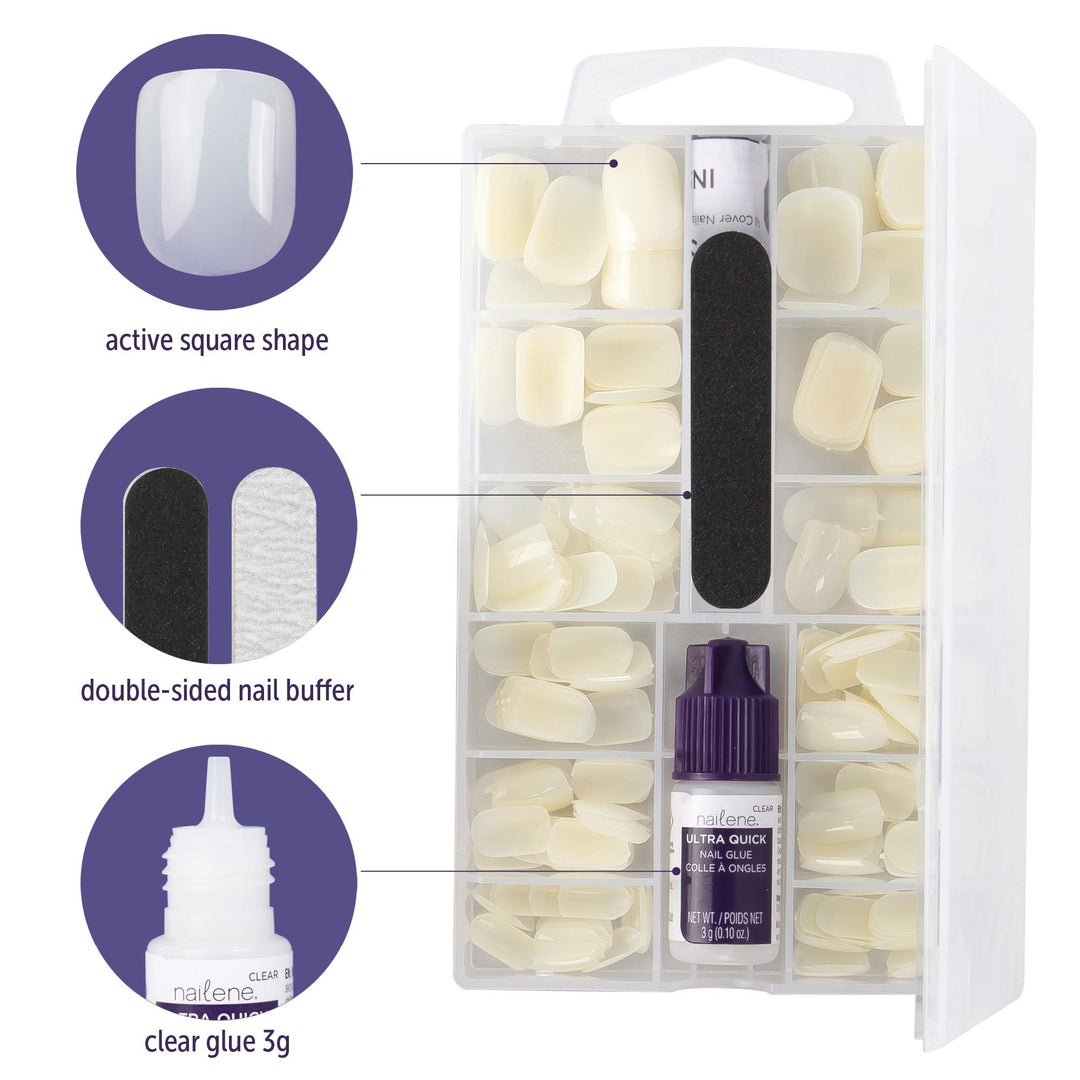 Nailene So Natural Artificial Nails, Undecorated – Fake