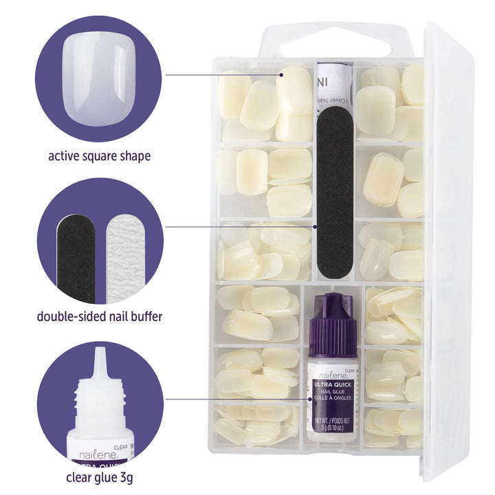 Nailene So Natural Artificial Nails, Undecorated – Fake