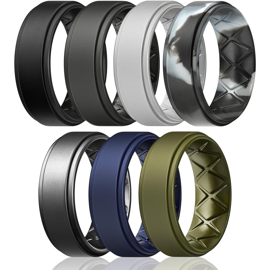 Egnaro Silicone Wedding Wedding Band Men, Silicone Ring