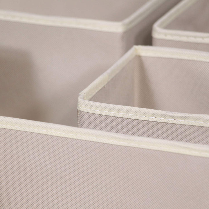 9 Pack Foldable Cloth Storage Box Closet Dresser Drawer Organizer Fabric Baskets Bins Containers Divider for Baby Clothes Underwear Bras Socks Lingerie Clothing,Beige 333