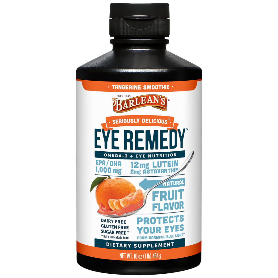 Eye Remedy Supplement, Tangerine Flavored Fish Oil Liquid with Lutein, Astaxanthin and Zeaxanthin,1,000mg Omega 3 EPA DHA, Eye Care Supplements, 16 oz