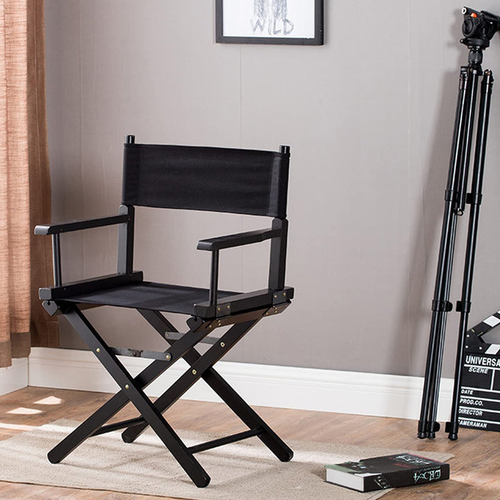 1set 21.2X 16.1/21.2X 7.68 Replacement Cover Canvas, Black Casual Directors Chair Cover Kit Replacement Canvas Seat and Back with Wood Stick for Home Director Chair