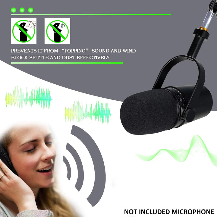 MV7 MV7X MV7+ Boom Arm - Mic Arm with Foam Cover Windscreen Compatible with Shure MV7 and Shure MV7X and Shure MV7+ Microphone with Pop Filter by YOUSHARES