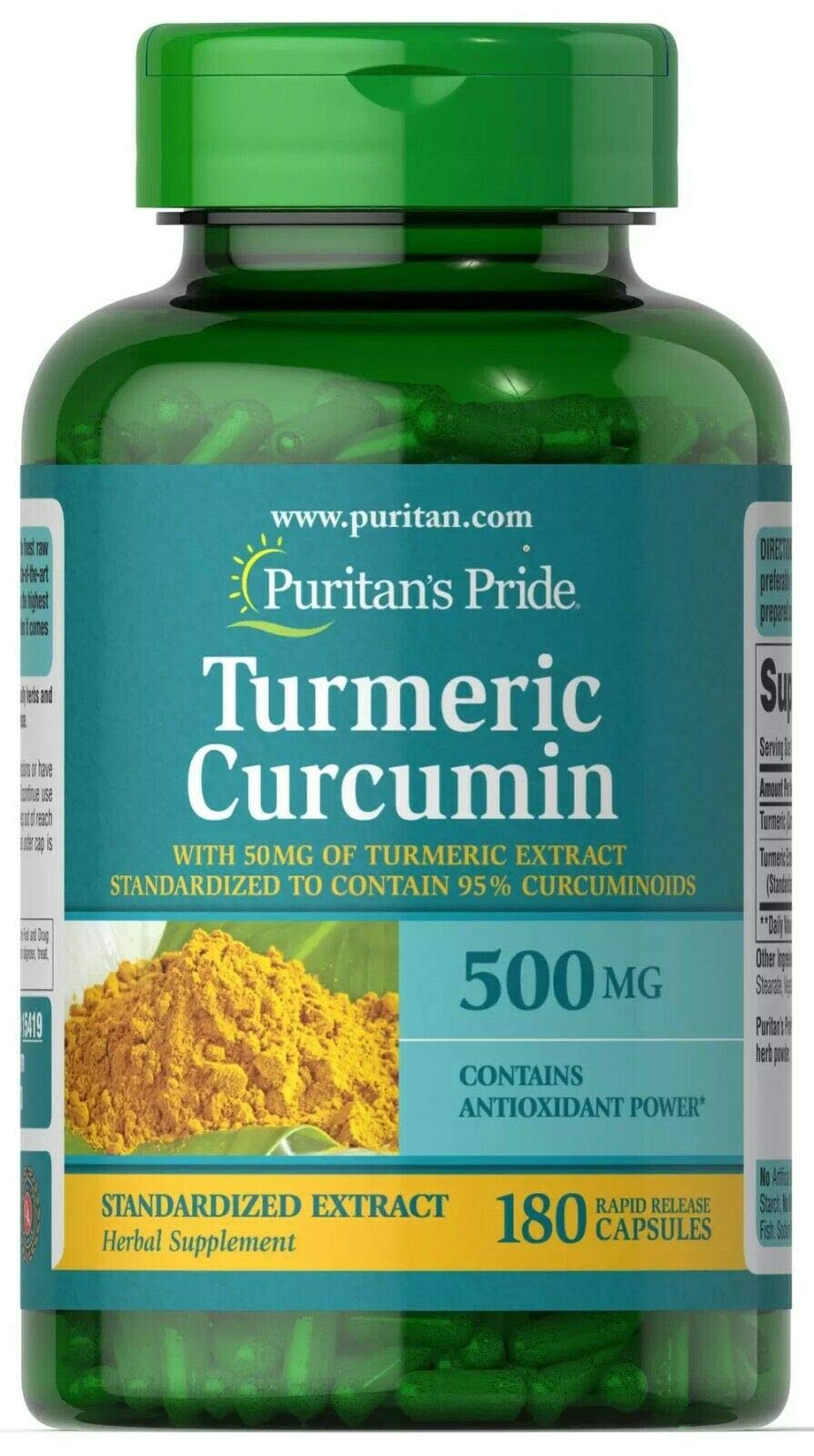 Puritan's Pride Turmeric Curcumin 500mg, Standarize