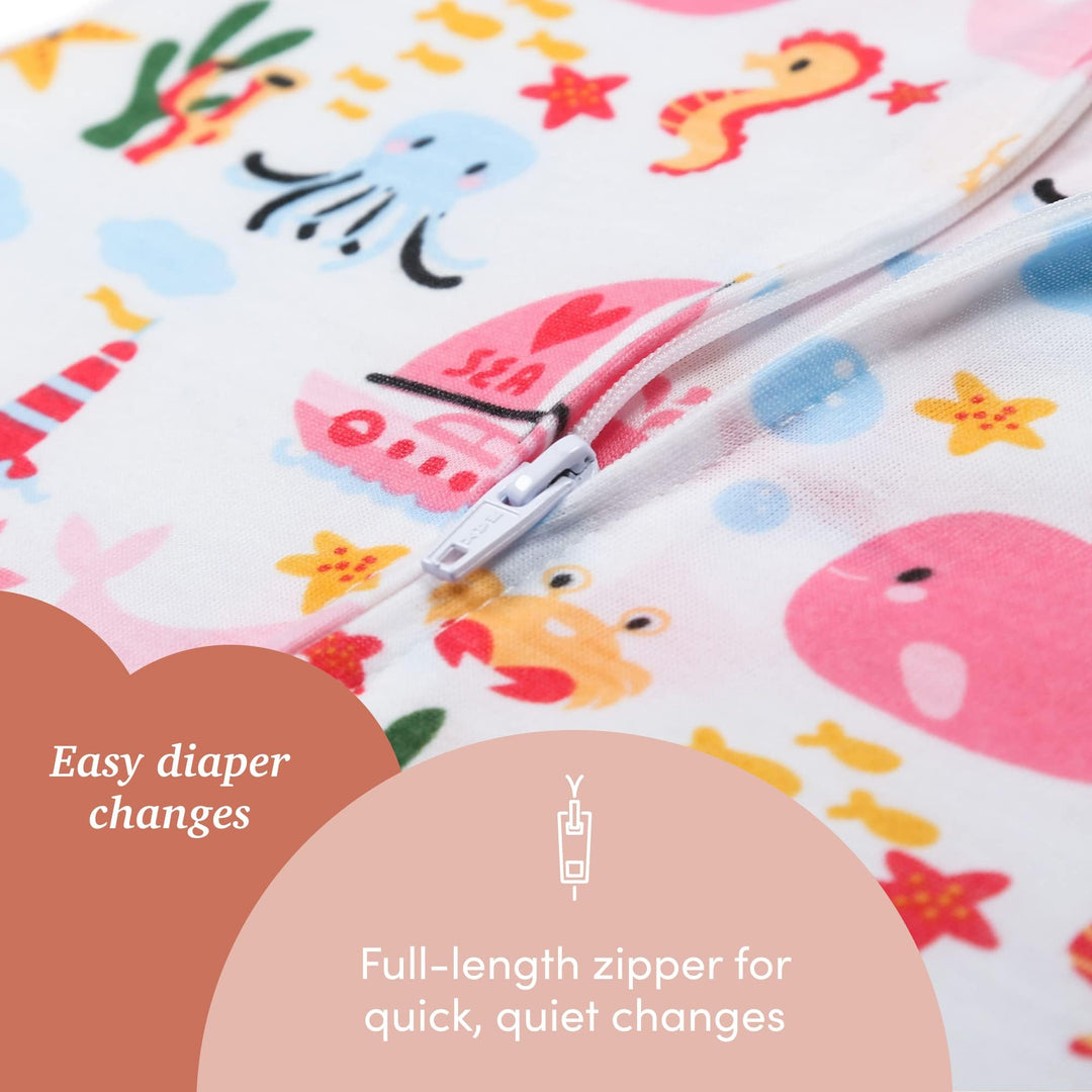 Zipadee-Zip Baby Swaddling Blanket 6-12 Months - Transition Swaddle with Zipper Convenience - Nautical Girl, M