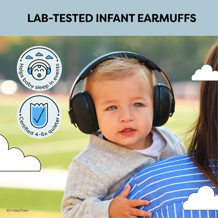 Baby Headphones - Baby Ear Protection, Baby Noise Cancelling Headphones with Adjustable Headband for Ages 0-36 Months, Black