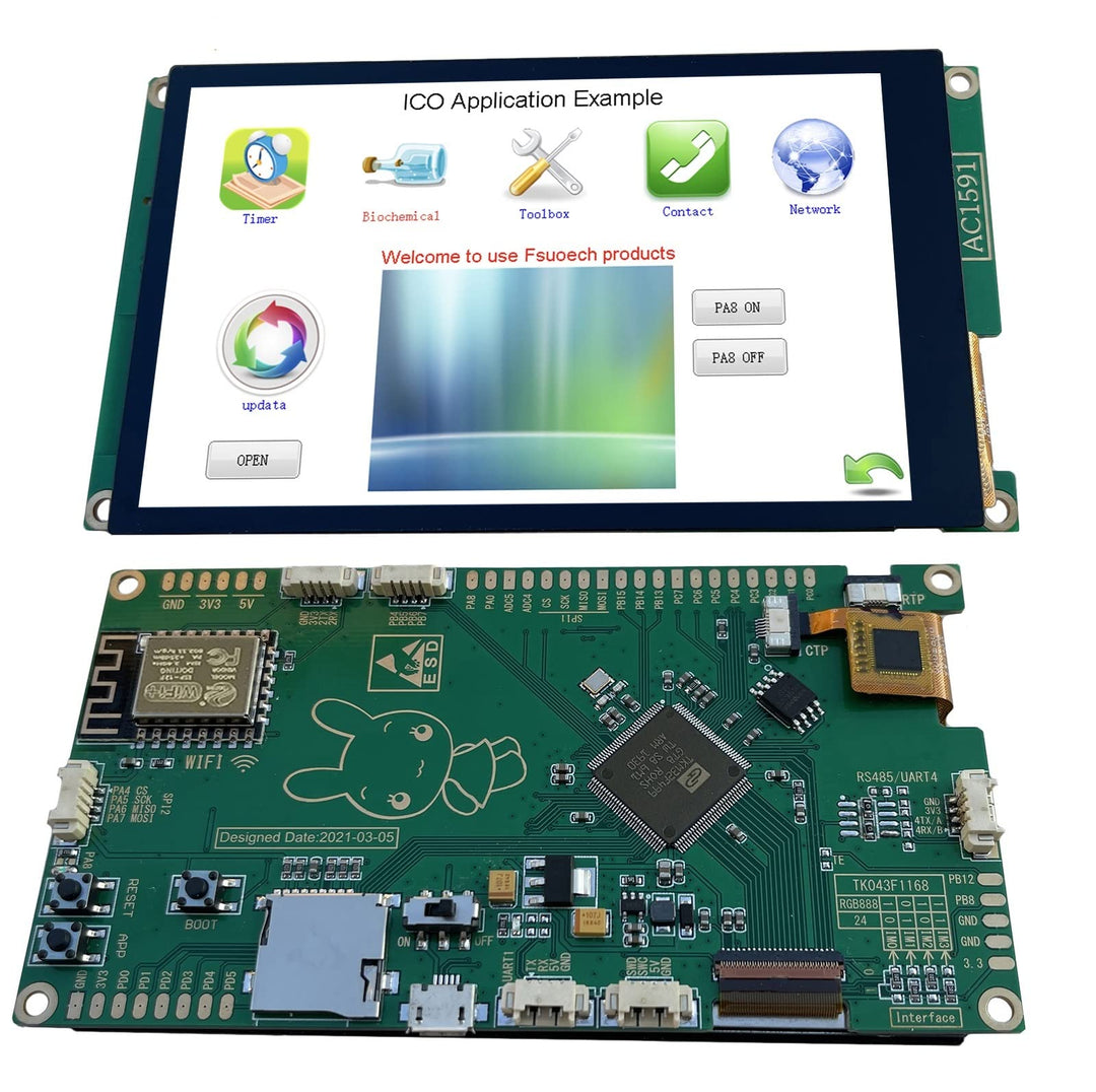 IPS 4.3 Inch TFT LCD Capacitive Touchscreen Development Board 800x480 ESP WiFi Internet of Things Intelligent Display M4 Board TKM32F499