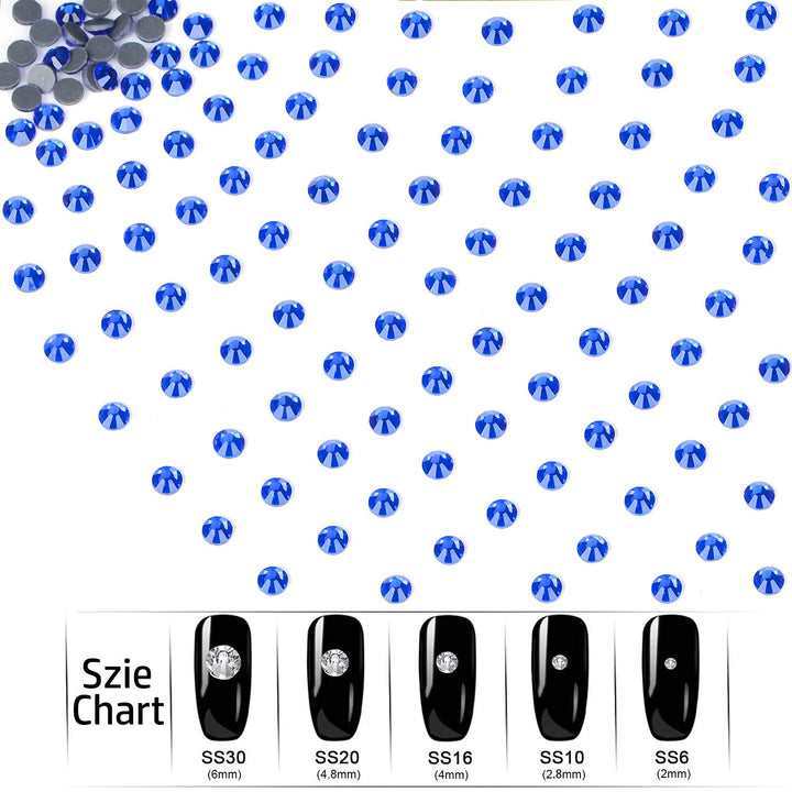 2000 Pieces SS20 Sapphire Hotfix Rhinestones Flatback Round Crystal Glass Rhinestones Gems for Crafts Nail Face Art Clothes Shoes Bags DIY