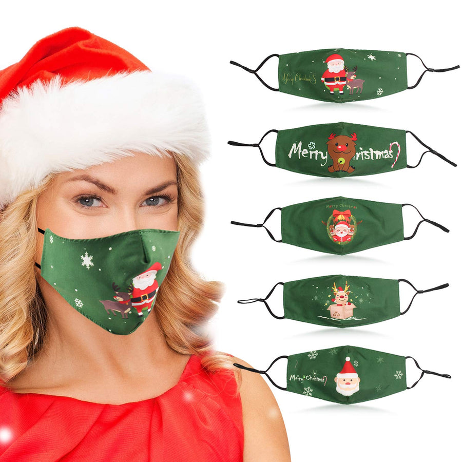 Christmas Face Mask Cotton Reusable Washable Adjustable