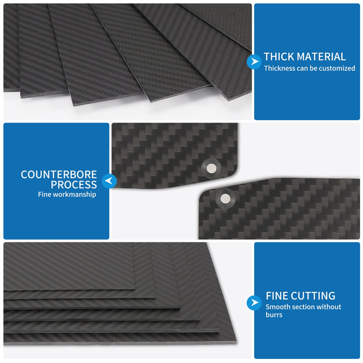 Carbon Fiber Sheet 200x300x2mm Available in 1mm 2mm 3mm Thickness– Durable Carbon Sheet with Twill Weave &amp; Matte Finish – 3K Carbon Fiber Plate Panel Board – Waterproof &amp; UV Resistant