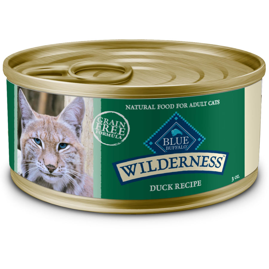 Wilderness Natural High-Protein Grain-Free Wet Food for Adult Cats, Duck Paté, 3-oz. Cans, 24 Count